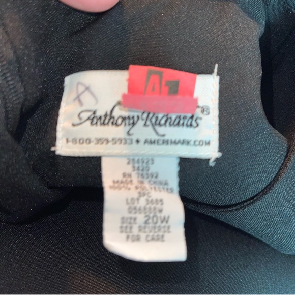 Anthony Richards Women’s Plus Size Black Sheath Dress Sleeveless Size 20W VTG - Picture 5 of 5